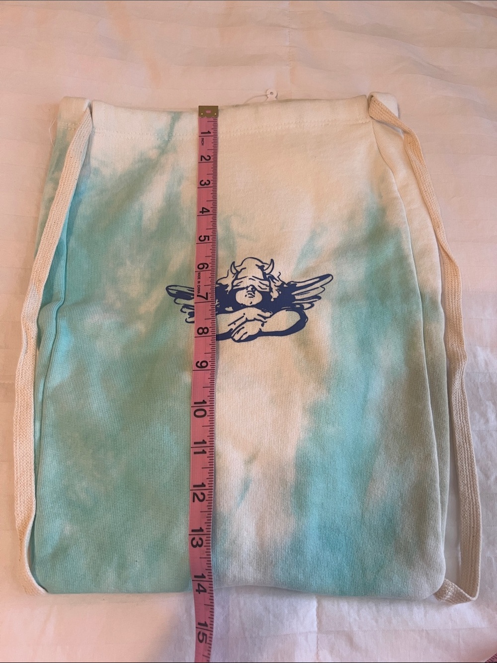 Boys Lie Tie-Dye Drawstring Backpack with Blue Angel Graphic - Picture 7 of 7